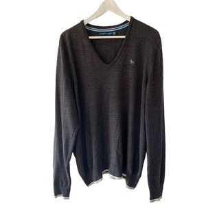 Modern Amusement Men’s V Neck Wool Sweater Size XL Grey